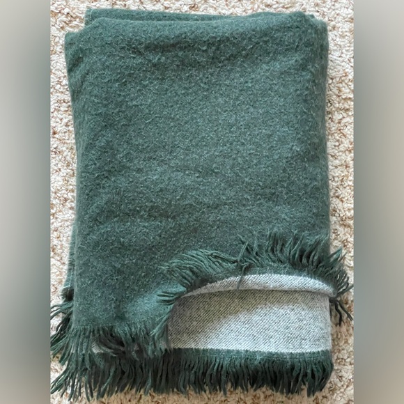Hearth & Hand Other - Hearth & Hand Green Throw Blanket Fringe Cozy Farmhouse Magnolia 48 X 64